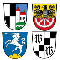 Wappen von Kirchenlamitz, Marktredwitz, Röslau und Wunsiedel im Fichtelgebirge